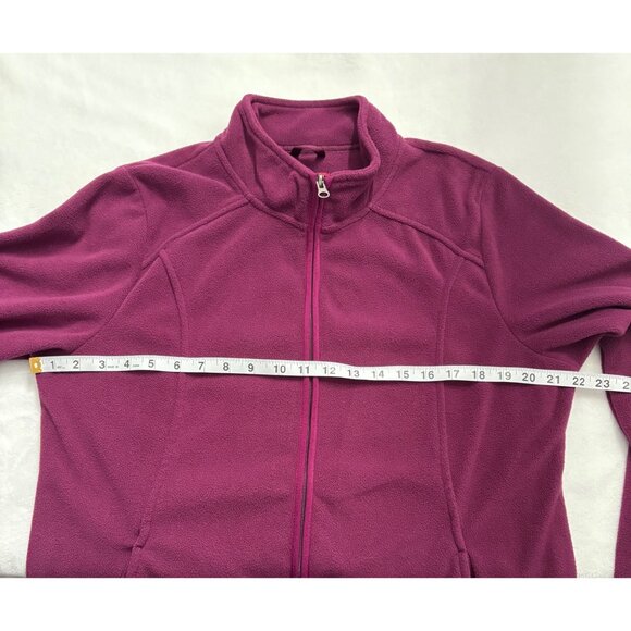 Merona Womens Plum Full-Zip Fleece Jacket XL Lightweight Warm Outerwear - Picture 9 of 12